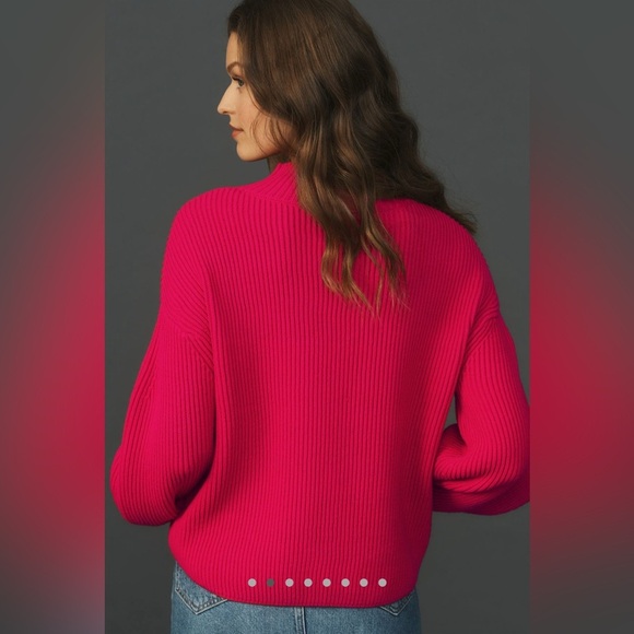 Anthropologie Maeve Easy Pullover Sweater Pink Red Size XS - Picture 6 of 11